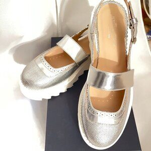 Alberto Guardiani Silver MaryJanes - NEW